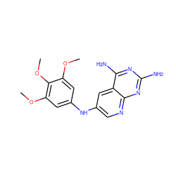 COc1cc(Nc2cnc3nc(N)nc(N)c3c2)cc(OC)c1OC ZINC000096269973