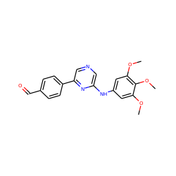 COc1cc(Nc2cncc(-c3ccc(C=O)cc3)n2)cc(OC)c1OC ZINC000034635059