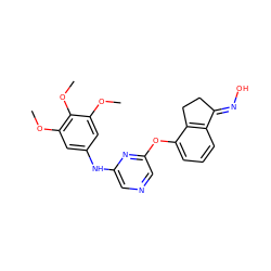 COc1cc(Nc2cncc(Oc3cccc4c3CC/C4=N\O)n2)cc(OC)c1OC ZINC000040943478