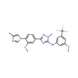 COc1cc(Nc2nc(-c3ccc(-n4cnc(C)c4)c(OC)c3)nn2C)cc(C(F)(F)F)c1 ZINC000141175588