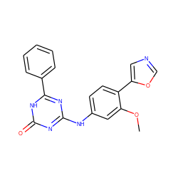 COc1cc(Nc2nc(-c3ccccc3)[nH]c(=O)n2)ccc1-c1cnco1 ZINC000013445173