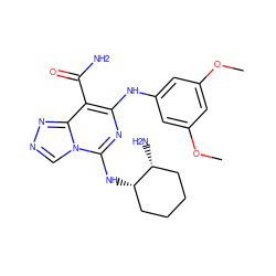 COc1cc(Nc2nc(N[C@H]3CCCC[C@H]3N)n3cnnc3c2C(N)=O)cc(OC)c1 ZINC000003987623