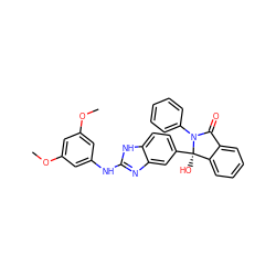 COc1cc(Nc2nc3cc([C@]4(O)c5ccccc5C(=O)N4c4ccccc4)ccc3[nH]2)cc(OC)c1 ZINC000116258197