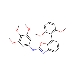 COc1cc(Nc2nc3cccc(-c4c(OC)cccc4OC)c3o2)cc(OC)c1OC ZINC000169328310