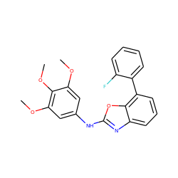 COc1cc(Nc2nc3cccc(-c4ccccc4F)c3o2)cc(OC)c1OC ZINC000169327796