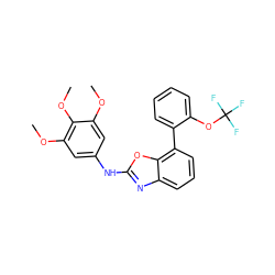 COc1cc(Nc2nc3cccc(-c4ccccc4OC(F)(F)F)c3o2)cc(OC)c1OC ZINC000169327799