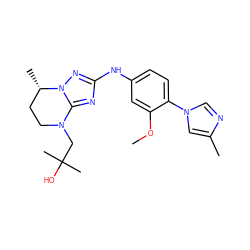 COc1cc(Nc2nc3n(n2)[C@@H](C)CCN3CC(C)(C)O)ccc1-n1cnc(C)c1 ZINC000299823880