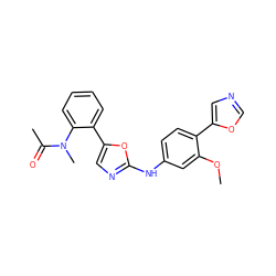 COc1cc(Nc2ncc(-c3ccccc3N(C)C(C)=O)o2)ccc1-c1cnco1 ZINC000003594928