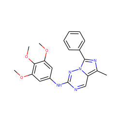 COc1cc(Nc2ncc3c(C)nc(-c4ccccc4)n3n2)cc(OC)c1OC ZINC000006716390