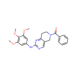 COc1cc(Nc2ncc3c(n2)CCN(C(=O)c2ccccc2)C3)cc(OC)c1OC ZINC001772647721