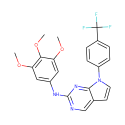 COc1cc(Nc2ncc3ccn(-c4ccc(C(F)(F)F)cc4)c3n2)cc(OC)c1OC ZINC000036348663