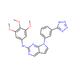 COc1cc(Nc2ncc3ccn(-c4cccc(-c5nnn[nH]5)c4)c3n2)cc(OC)c1OC ZINC000036348771