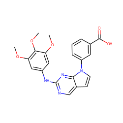 COc1cc(Nc2ncc3ccn(-c4cccc(C(=O)O)c4)c3n2)cc(OC)c1OC ZINC000036348741