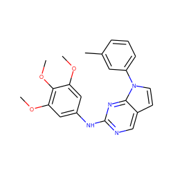 COc1cc(Nc2ncc3ccn(-c4cccc(C)c4)c3n2)cc(OC)c1OC ZINC000036348698