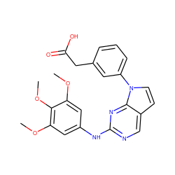 COc1cc(Nc2ncc3ccn(-c4cccc(CC(=O)O)c4)c3n2)cc(OC)c1OC ZINC000036348744