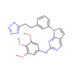 COc1cc(Nc2ncc3ccn(-c4cccc(CCc5nnn[nH]5)c4)c3n2)cc(OC)c1OC ZINC000036348818