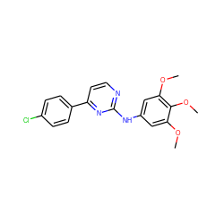 COc1cc(Nc2nccc(-c3ccc(Cl)cc3)n2)cc(OC)c1OC ZINC000103300954