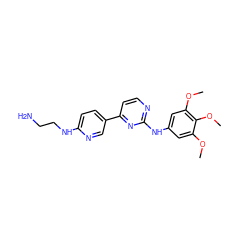 COc1cc(Nc2nccc(-c3ccc(NCCN)nc3)n2)cc(OC)c1OC ZINC000026983604