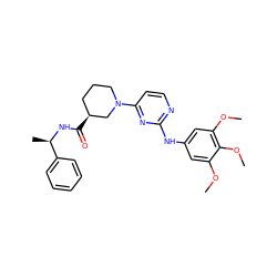 COc1cc(Nc2nccc(N3CCC[C@H](C(=O)N[C@H](C)c4ccccc4)C3)n2)cc(OC)c1OC ZINC000084619633