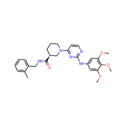 COc1cc(Nc2nccc(N3CCC[C@H](C(=O)NCc4ccccc4C)C3)n2)cc(OC)c1OC ZINC000084619635