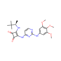 COc1cc(Nc2nccc(Nc3c(N[C@H](C)C(C)(C)C)c(=O)c3=O)n2)cc(OC)c1OC ZINC000101595902