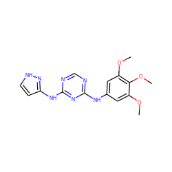 COc1cc(Nc2ncnc(Nc3cc[nH]n3)n2)cc(OC)c1OC ZINC000063539345