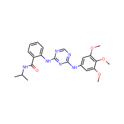 COc1cc(Nc2ncnc(Nc3ccccc3C(=O)NC(C)C)n2)cc(OC)c1OC ZINC000096273922