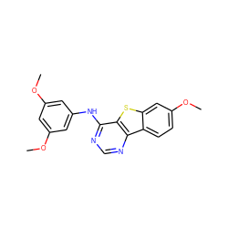 COc1cc(Nc2ncnc3c2sc2cc(OC)ccc23)cc(OC)c1 ZINC000095596729