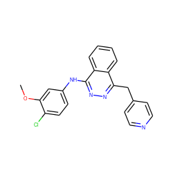 COc1cc(Nc2nnc(Cc3ccncc3)c3ccccc23)ccc1Cl ZINC000013808857