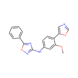 COc1cc(Nc2noc(-c3ccccc3)n2)ccc1-c1cnco1 ZINC000013860204