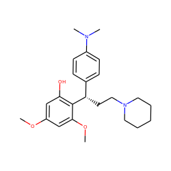 COc1cc(O)c([C@@H](CCN2CCCCC2)c2ccc(N(C)C)cc2)c(OC)c1 ZINC000013661551