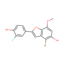 COc1cc(O)c(Br)c2cc(-c3ccc(O)c(F)c3)oc12 ZINC000028365964