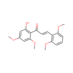 COc1cc(O)c(C(=O)/C=C/c2c(OC)cccc2OC)c(OC)c1 ZINC000029053690