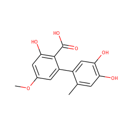 COc1cc(O)c(C(=O)O)c(-c2cc(O)c(O)cc2C)c1 ZINC000013118241