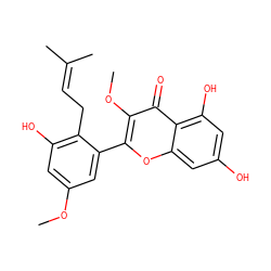 COc1cc(O)c(CC=C(C)C)c(-c2oc3cc(O)cc(O)c3c(=O)c2OC)c1 ZINC000066124056