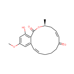 COc1cc(O)c2c(c1)/C=C\CCCC(=O)/C=C/C[C@H](C)OC2=O ZINC000066076377