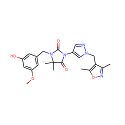 COc1cc(O)cc(CN2C(=O)N(c3cnn(Cc4c(C)noc4C)c3)C(=O)C2(C)C)c1 ZINC000115732741