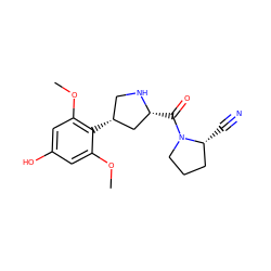 COc1cc(O)cc(OC)c1[C@@H]1CN[C@H](C(=O)N2CCC[C@H]2C#N)C1 ZINC000028714257