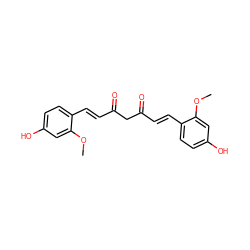 COc1cc(O)ccc1/C=C/C(=O)CC(=O)/C=C/c1ccc(O)cc1OC ZINC000140694844