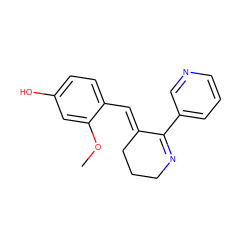 COc1cc(O)ccc1/C=C1\CCCN=C1c1cccnc1 ZINC000040950313