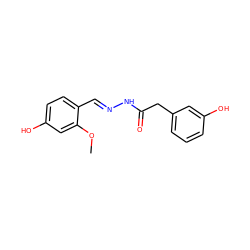 COc1cc(O)ccc1/C=N/NC(=O)Cc1cccc(O)c1 ZINC000299820098