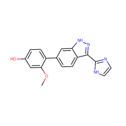 COc1cc(O)ccc1-c1ccc2c(-c3ncc[nH]3)n[nH]c2c1 ZINC000167504612