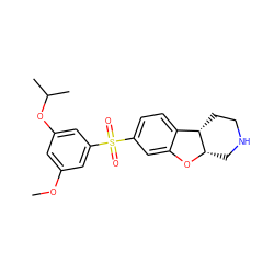 COc1cc(OC(C)C)cc(S(=O)(=O)c2ccc3c(c2)O[C@H]2CNCC[C@@H]32)c1 ZINC000073197515