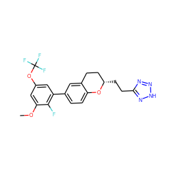 COc1cc(OC(F)(F)F)cc(-c2ccc3c(c2)CC[C@H](CCc2nn[nH]n2)O3)c1F ZINC001772654382