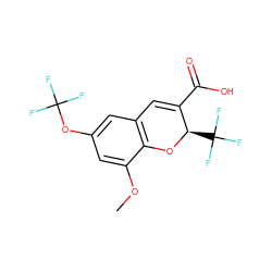 COc1cc(OC(F)(F)F)cc2c1O[C@H](C(F)(F)F)C(C(=O)O)=C2 ZINC000064560388