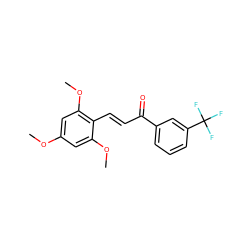 COc1cc(OC)c(/C=C/C(=O)c2cccc(C(F)(F)F)c2)c(OC)c1 ZINC000013444034