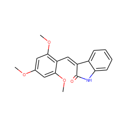 COc1cc(OC)c(/C=C2\C(=O)Nc3ccccc32)c(OC)c1 ZINC000012339629