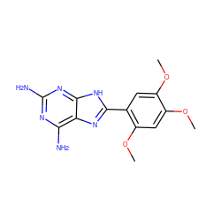 COc1cc(OC)c(-c2nc3c(N)nc(N)nc3[nH]2)cc1OC ZINC000005888546