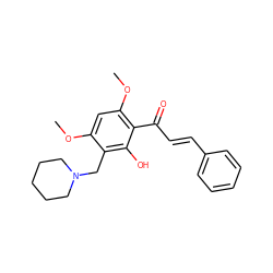 COc1cc(OC)c(C(=O)/C=C/c2ccccc2)c(O)c1CN1CCCCC1 ZINC000299823156