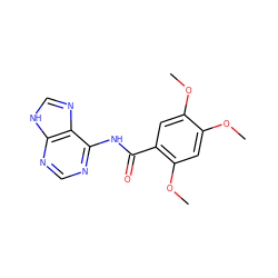 COc1cc(OC)c(C(=O)Nc2ncnc3[nH]cnc23)cc1OC ZINC000299858041